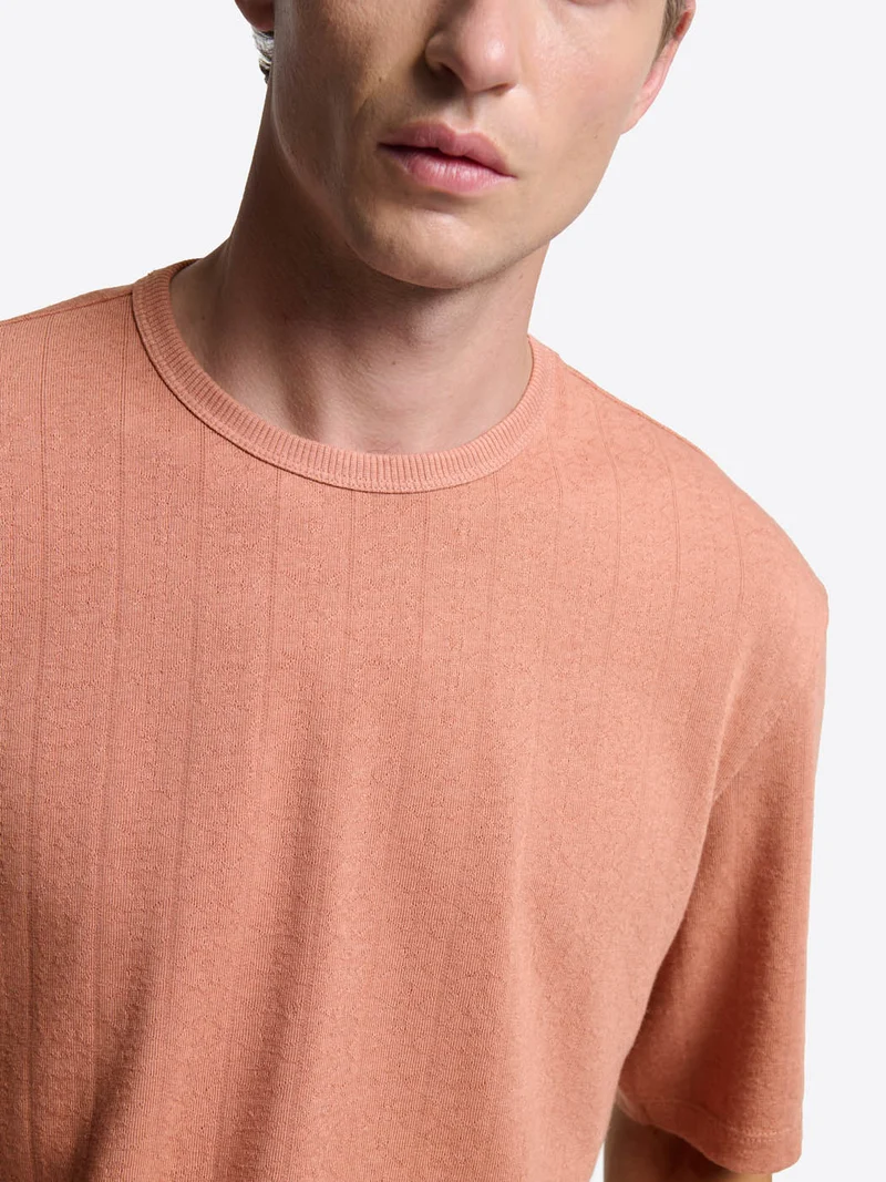 T-shirt col rond en jacquard