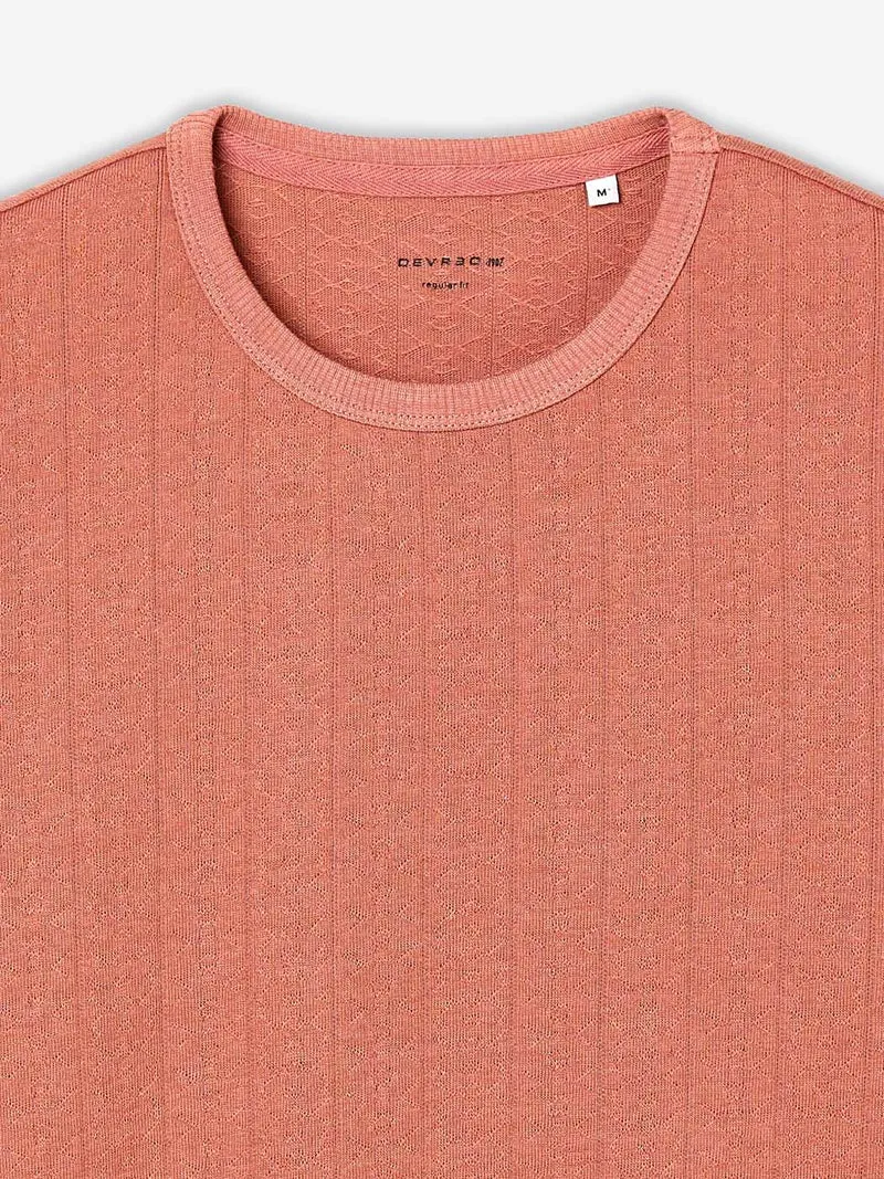 T-shirt col rond en jacquard