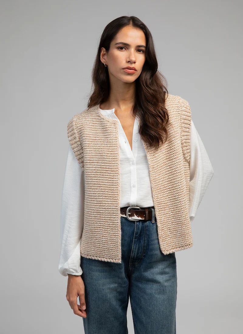 CARDIGAN SANS MANCHE LEGRINGOU CH beige
