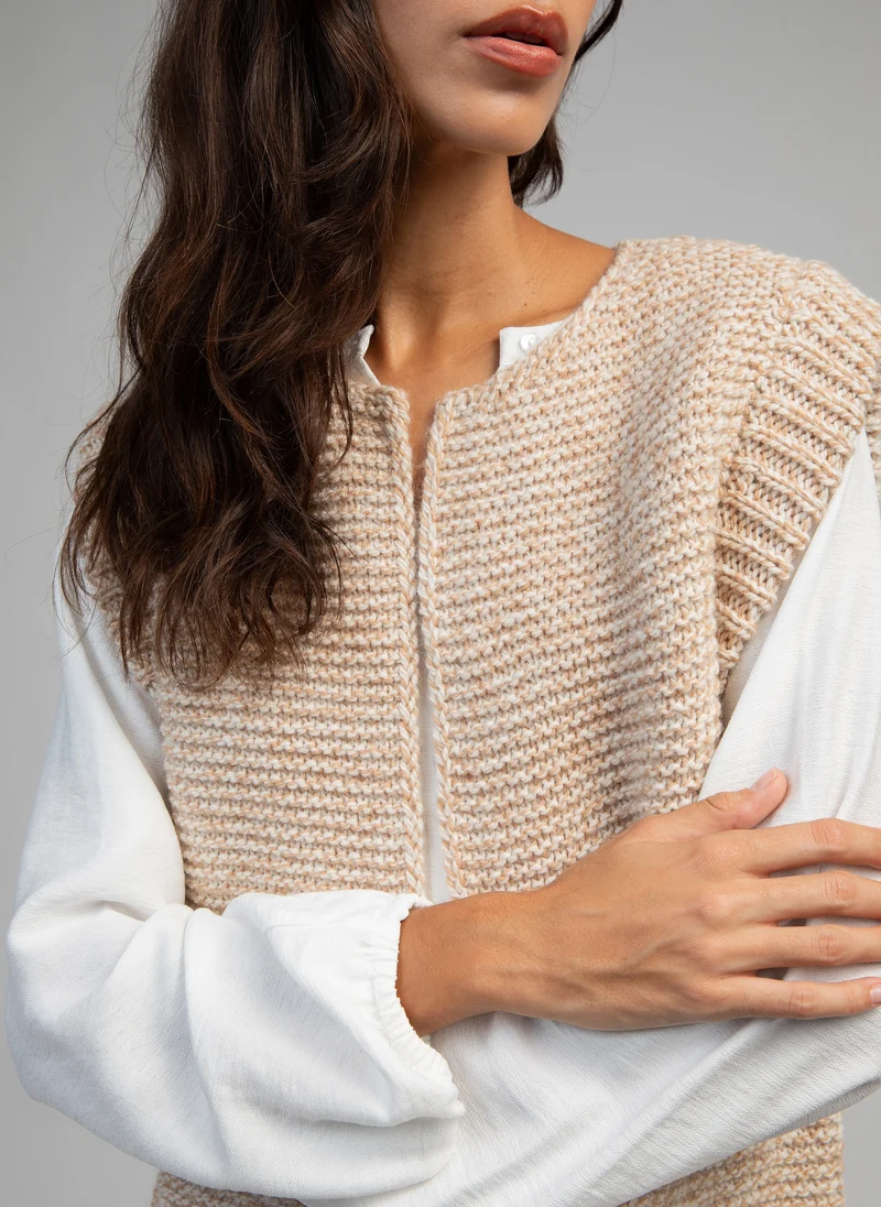 CARDIGAN SANS MANCHE LEGRINGOU CH beige