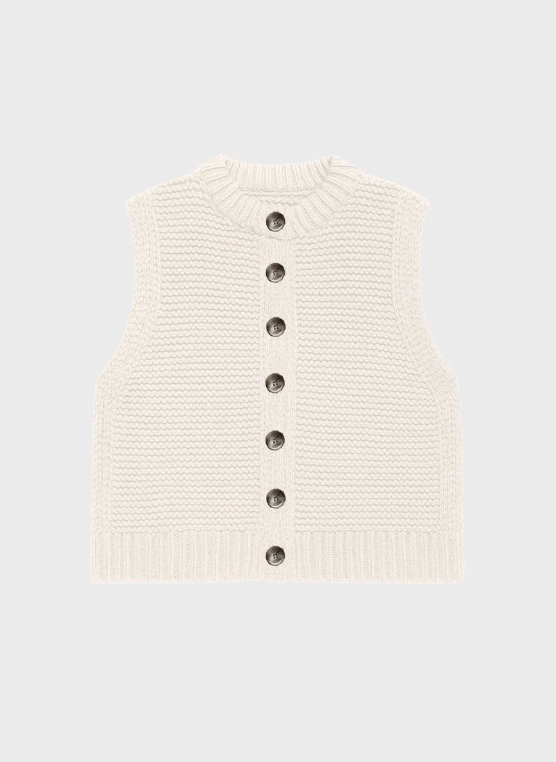 CARDIGAN SANS MANCHE LEJICKY écru