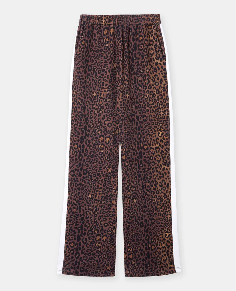 Pantalon de jogging léopard avec bandes contrastées