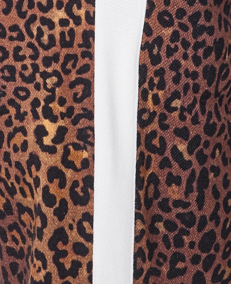 Pantalon de jogging léopard avec bandes contrastées
