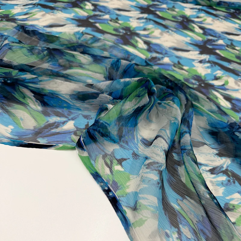 Tissu Mousseline Crinkle, Soie - Fiorentina