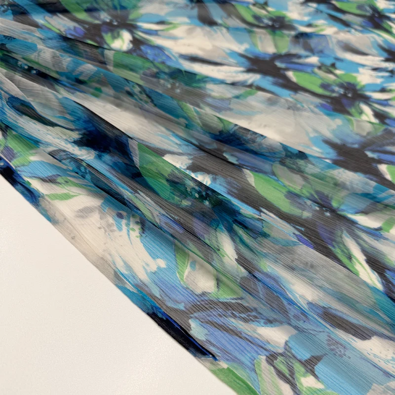 Tissu Mousseline Crinkle, Soie - Fiorentina