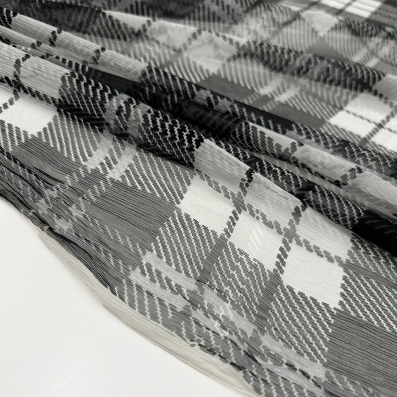 Tissu Mousseline Crinkle, Soie Albo