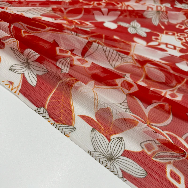 Tissu Mousseline Crinkle, Soie - Rosalinda