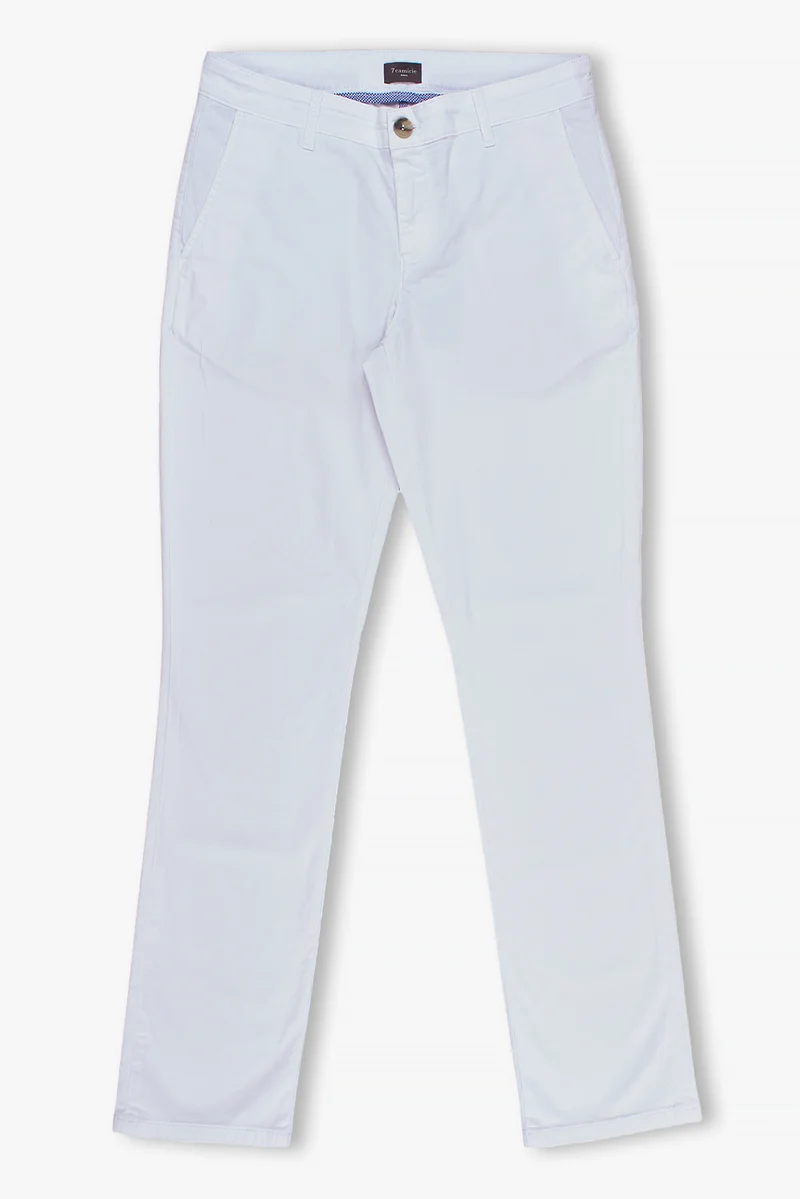 Cotton Stretch Man Pant White
