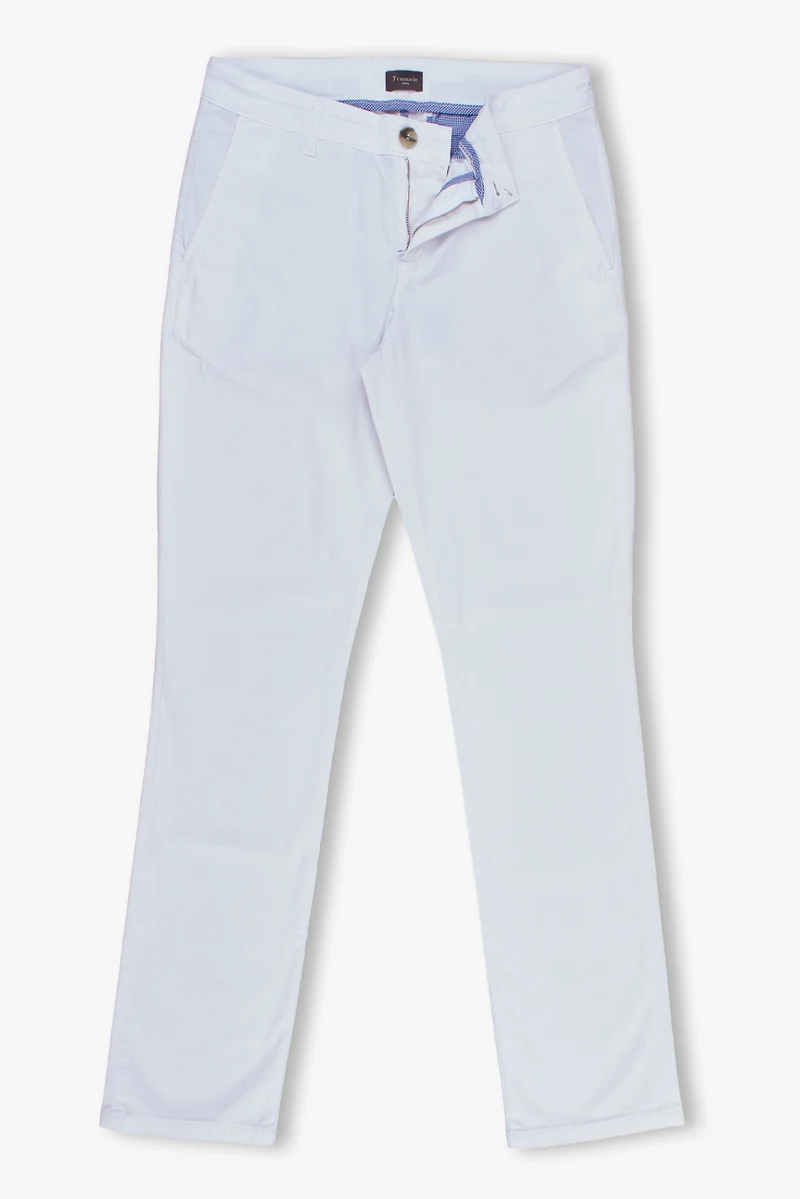 Cotton Stretch Man Pant White