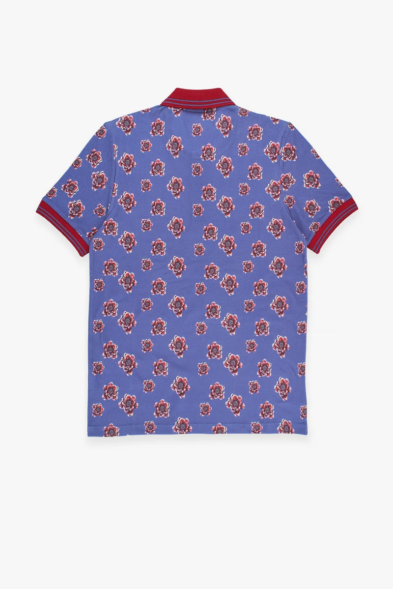 Piquet Man Polo Blue Red