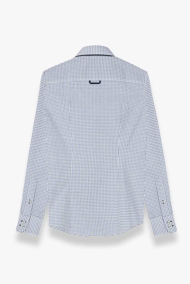 Silvia Iconic Jaquard Women’s Shirt White Blue