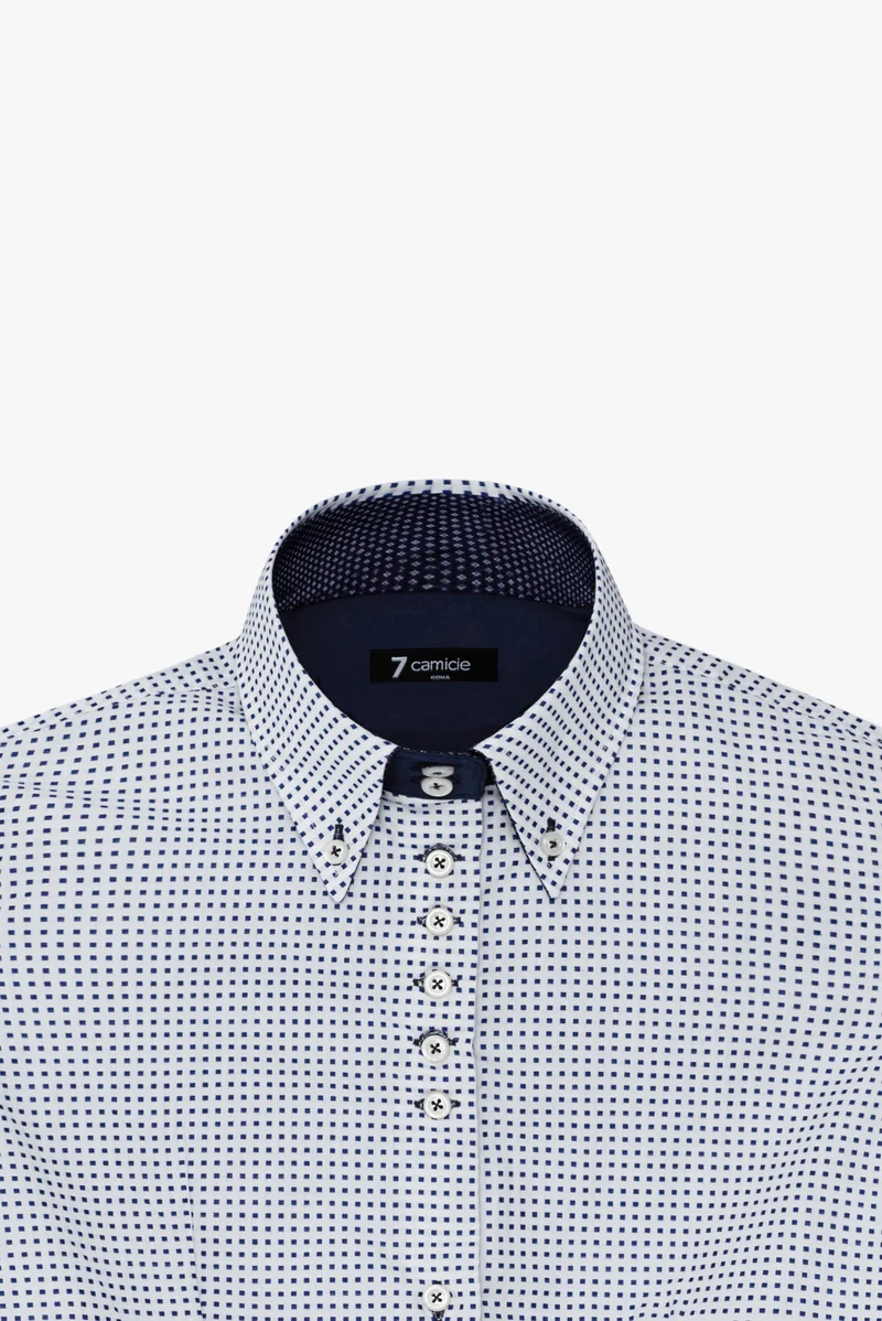Silvia Iconic Jaquard Women’s Shirt White Blue