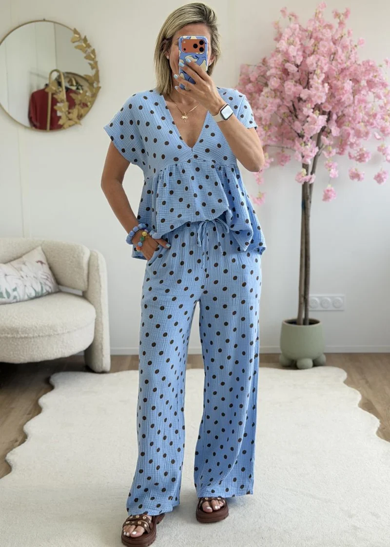 Blouse Leonidas bleu