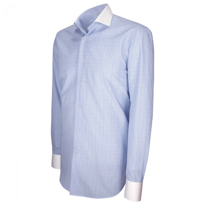 Chemise homme mode col et poignets blancs coupe cintrée JOSH Andrew Mac Allister