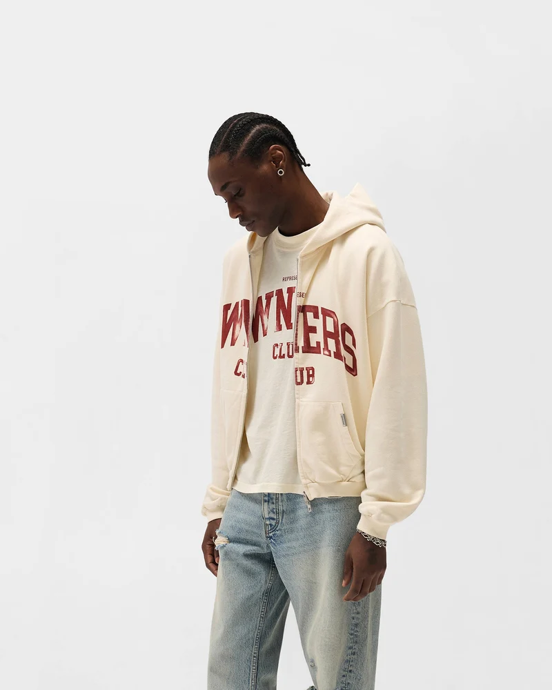 Represent Owners Club Zip Through Hoodie - Buttercream