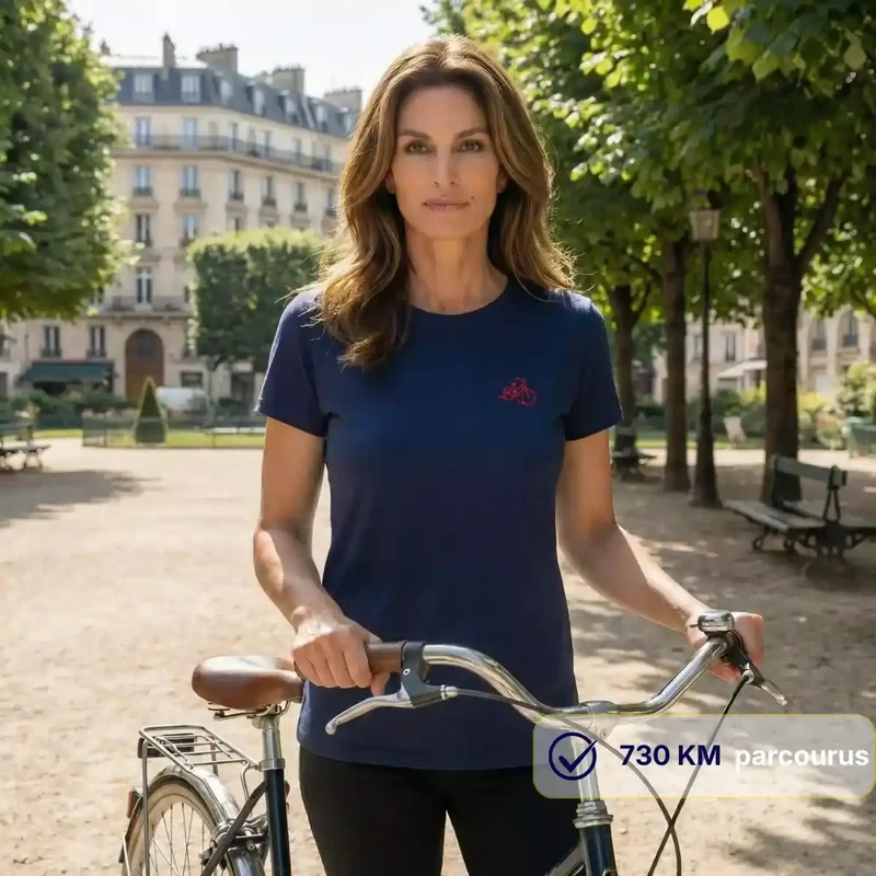 T-shirt femme bleu | Vélo Cœur