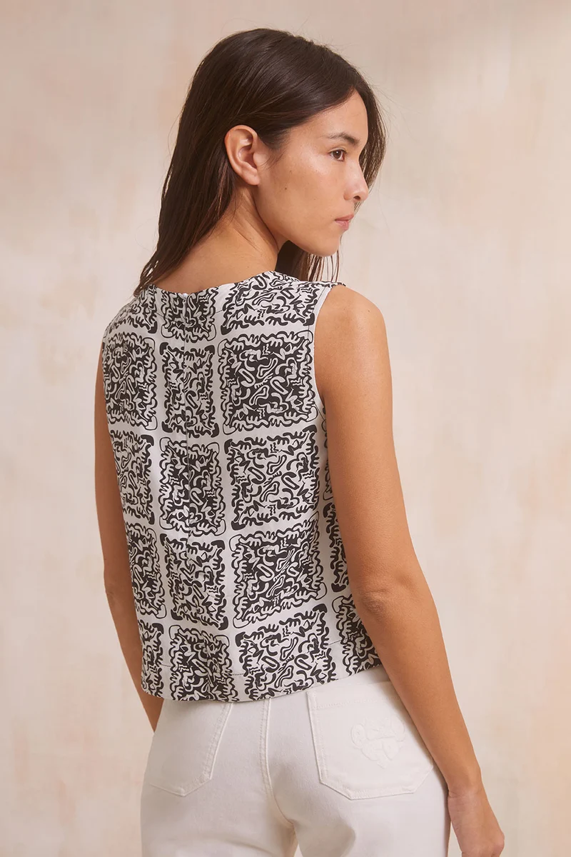 Top Anasa Fusion Noir et Blanc