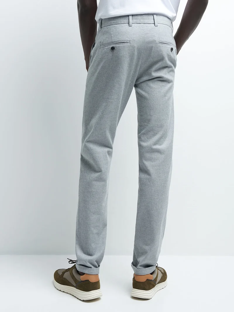 Chino slim en coton élasthane chiné