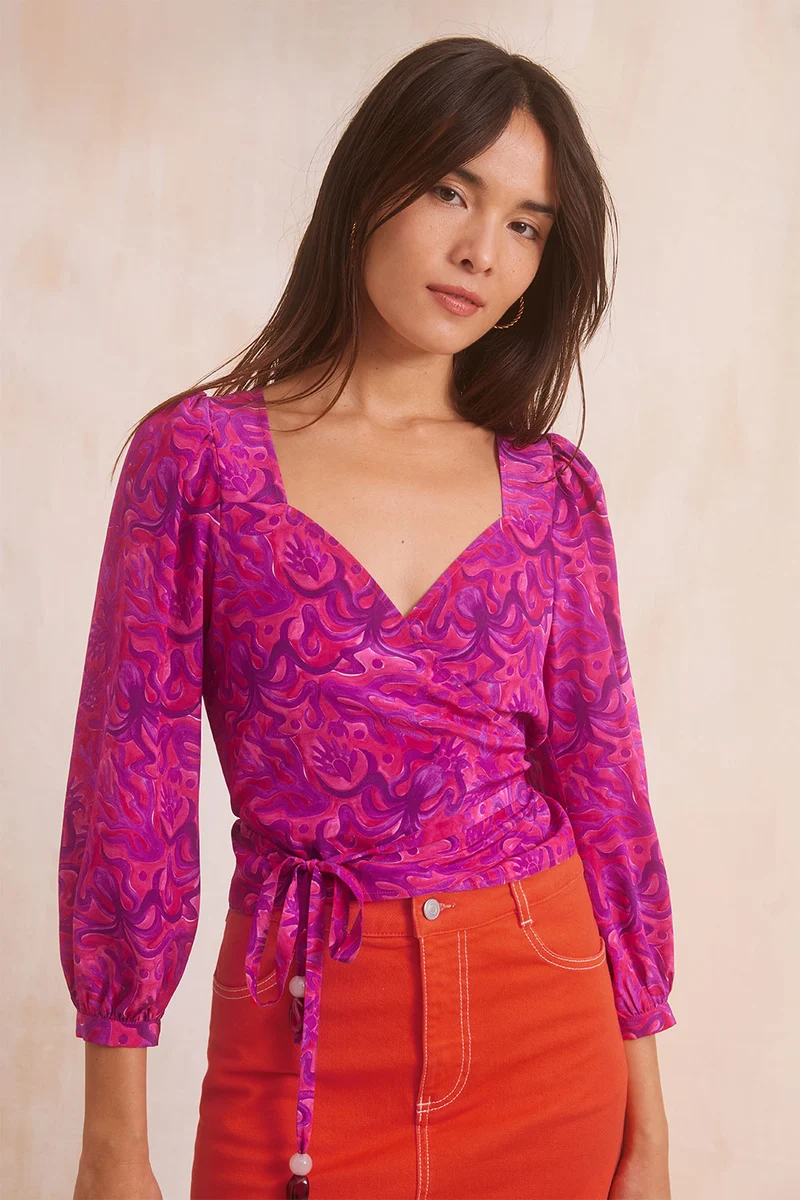 Blouse Aline en soie Polpo