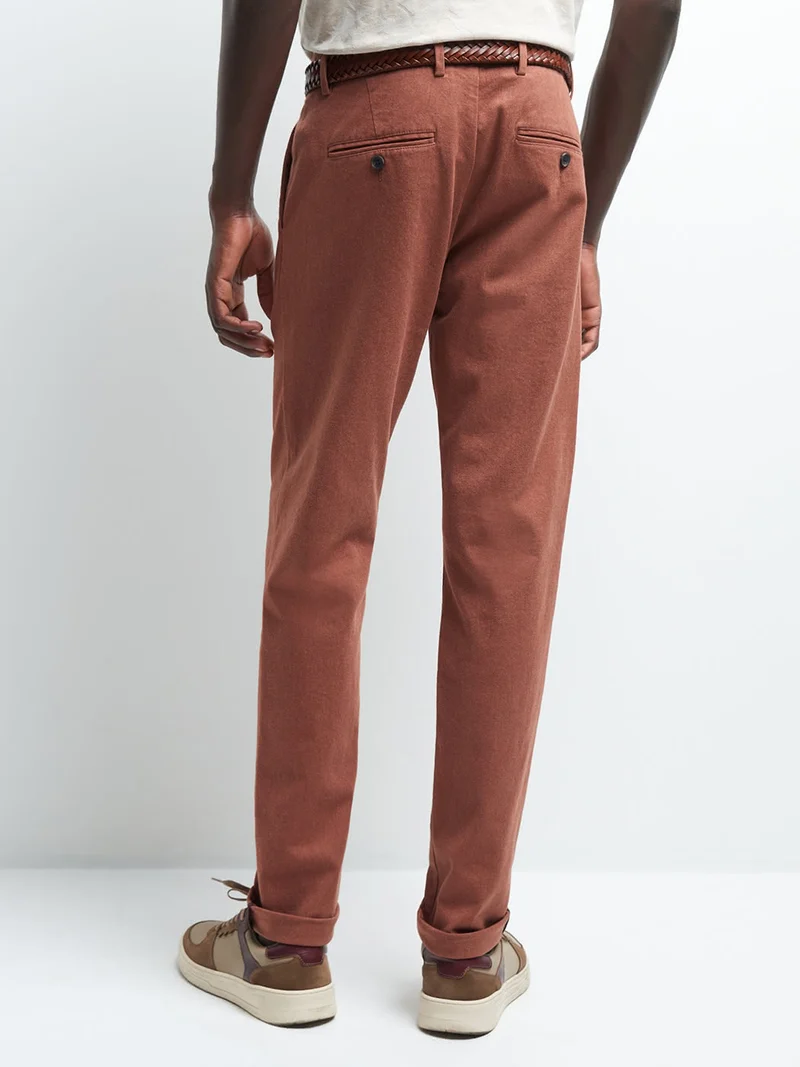 Chino slim en coton élasthane chiné