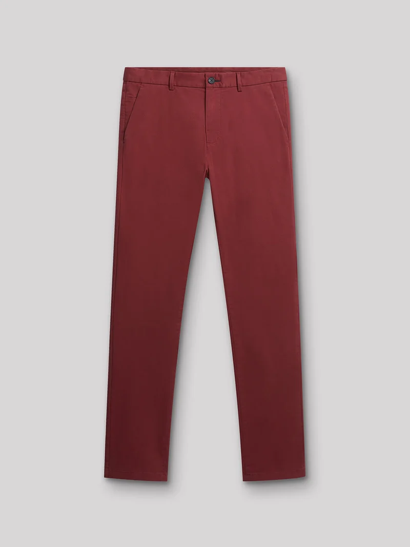 Chino slim en coton élasthane uni