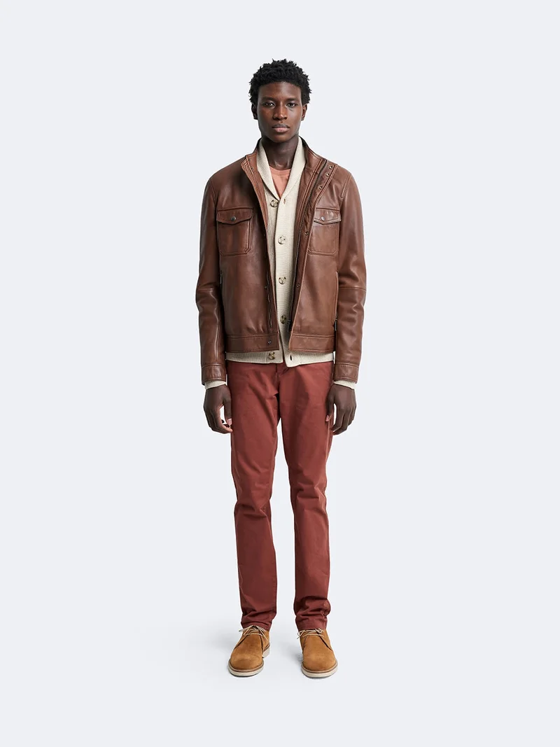 Chino slim en coton élasthane uni