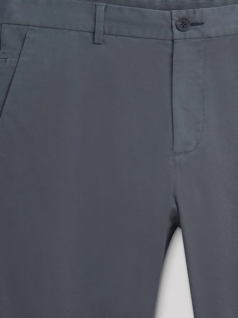 Chino slim en coton élasthane uni