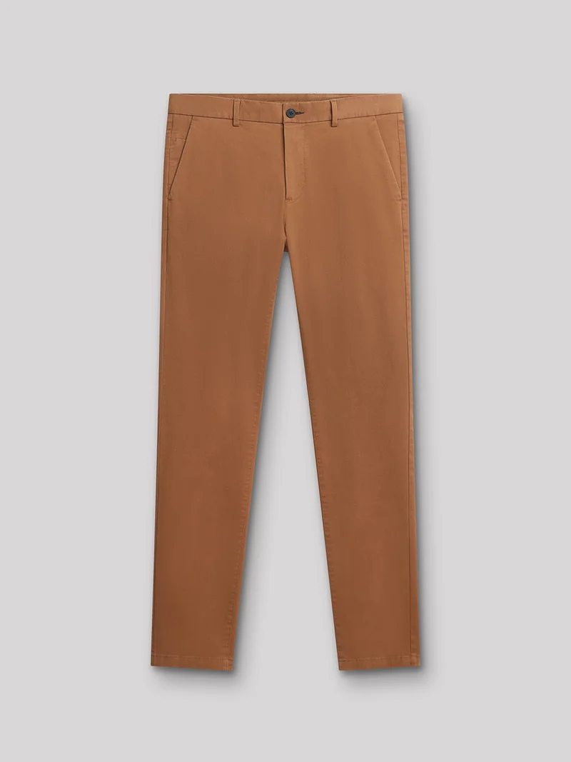 Chino slim en coton élasthane uni