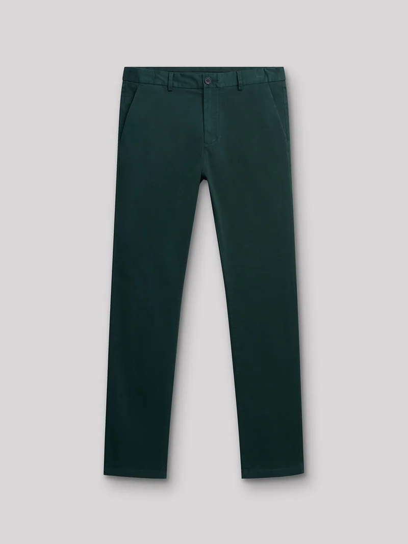 Chino slim en coton élasthane uni
