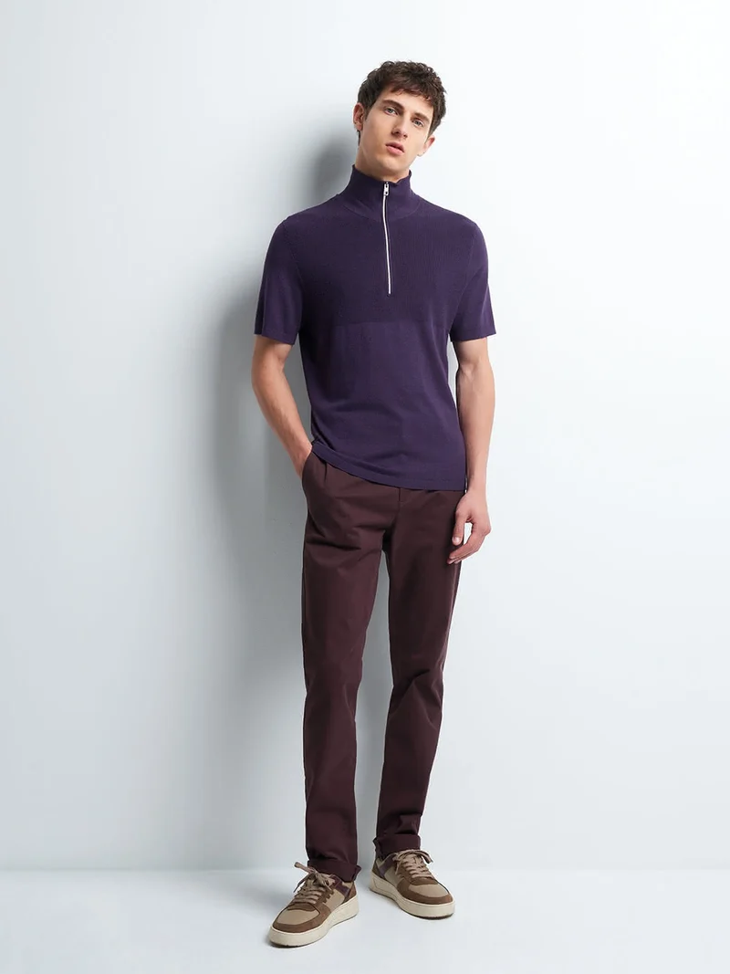 Chino slim en coton élasthane uni
