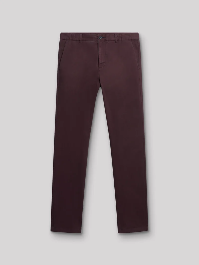 Chino slim en coton élasthane uni