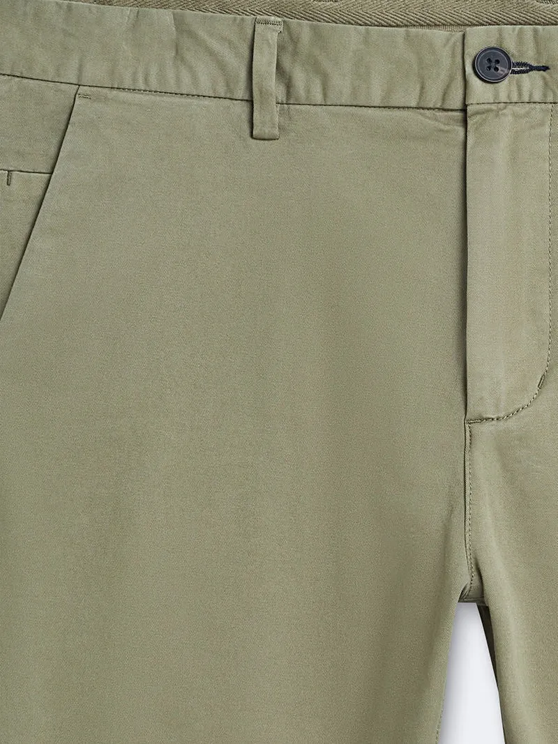 Chino slim en coton élasthane uni