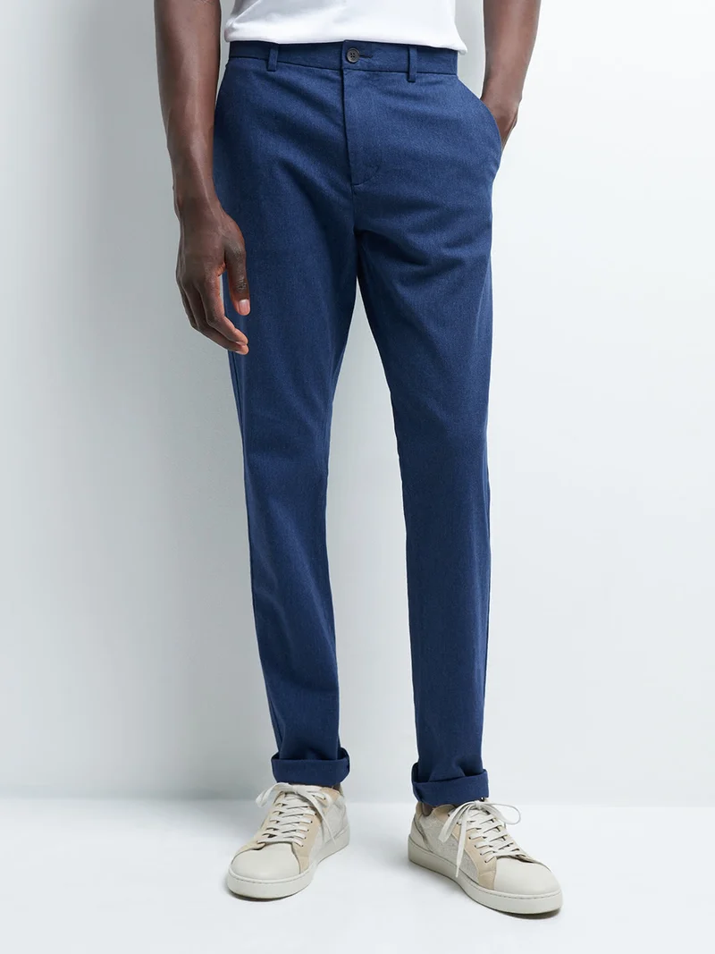 Chino slim en coton élasthane chiné