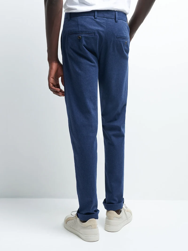 Chino slim en coton élasthane chiné