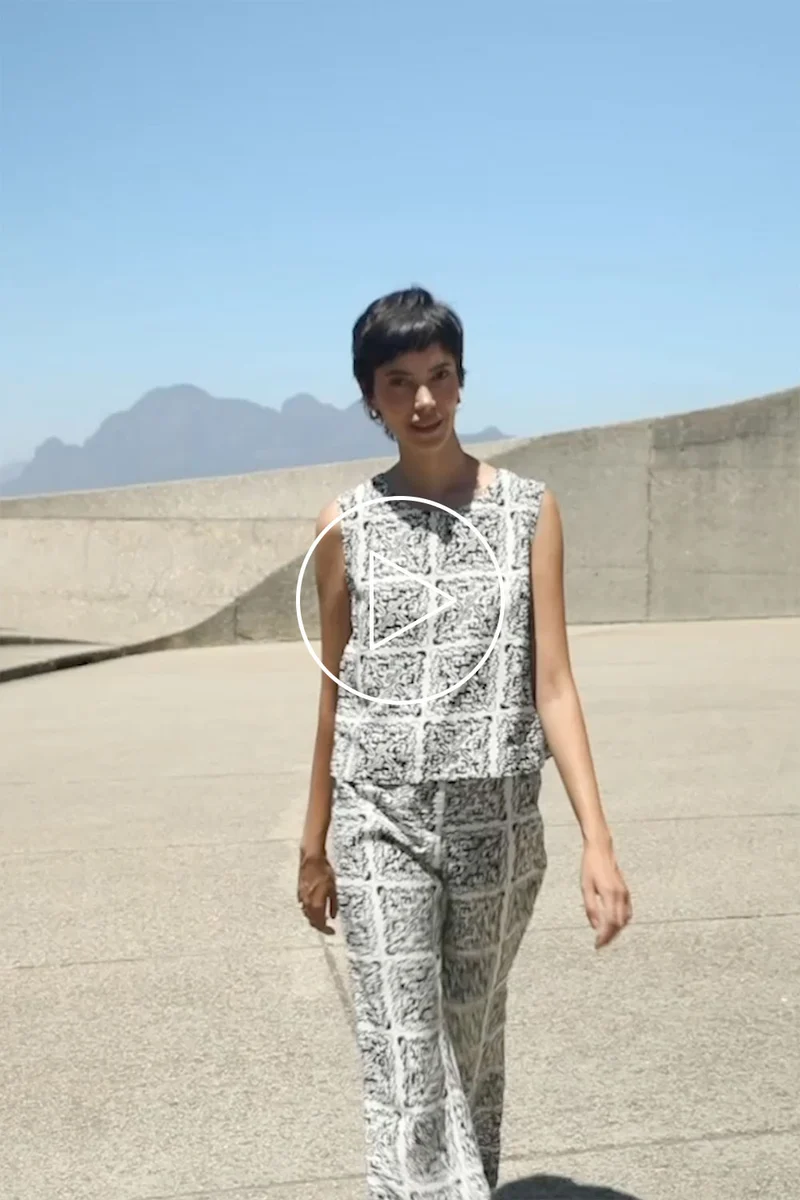 Pantalon Anasa Fusion Noir et Blanc