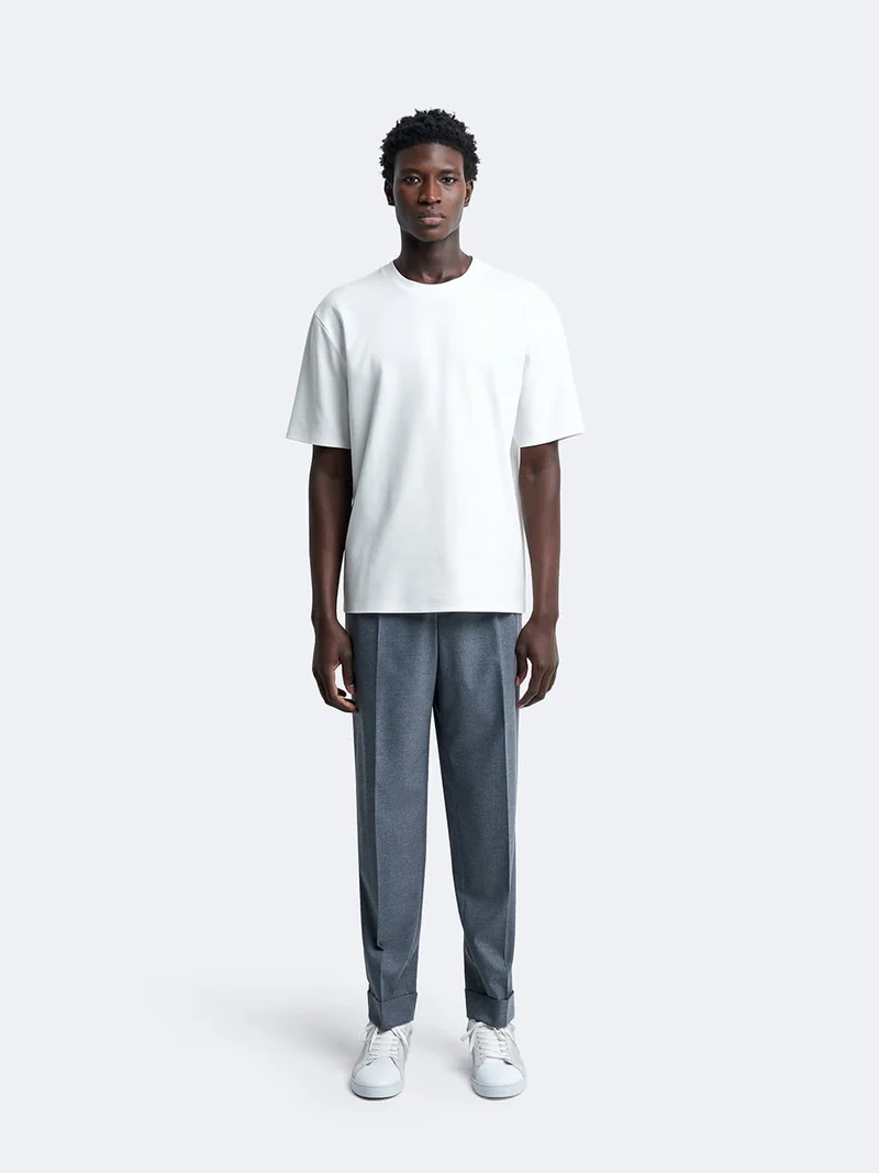Pantalon à pinces chiné