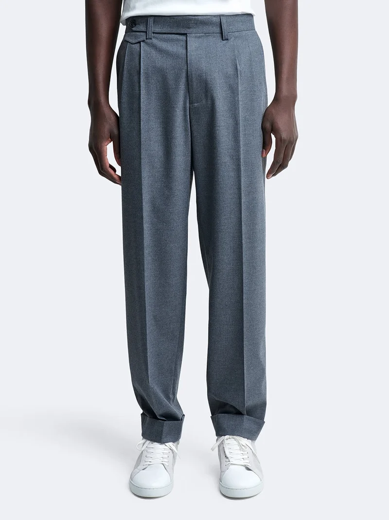 Pantalon à pinces chiné
