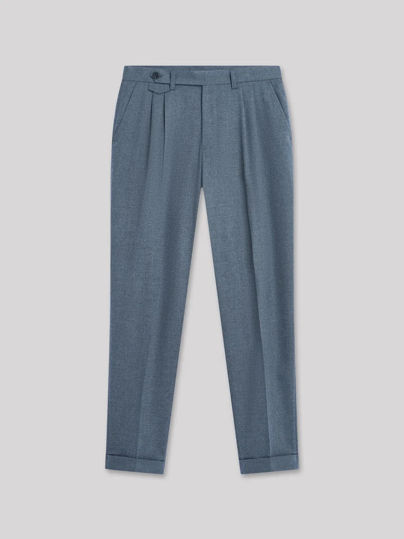 Pantalon à pinces chiné