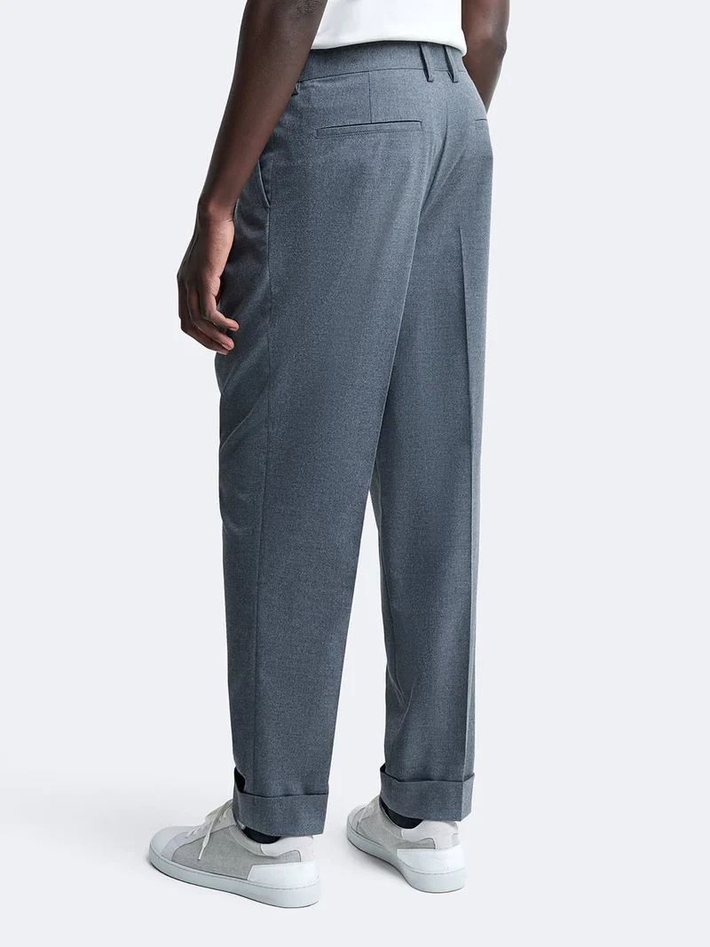 Pantalon à pinces chiné