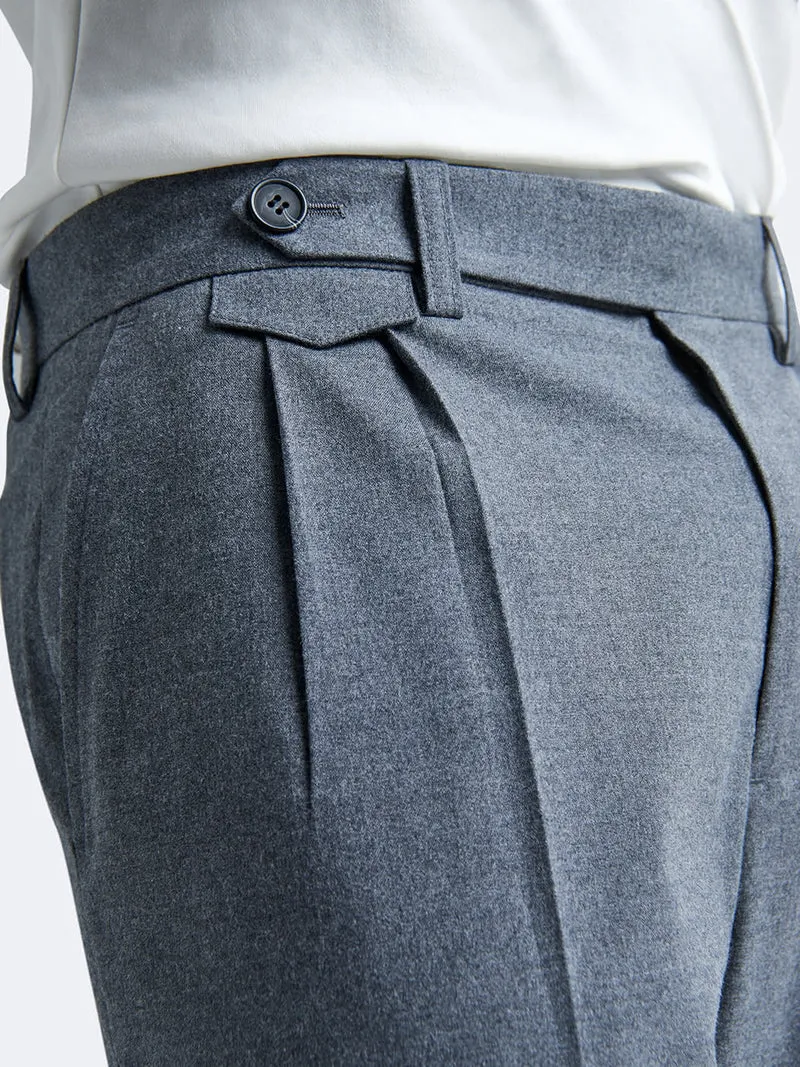 Pantalon à pinces chiné