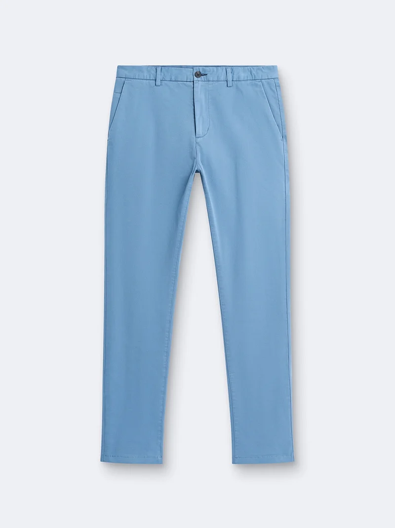 Chino slim en coton élasthane uni