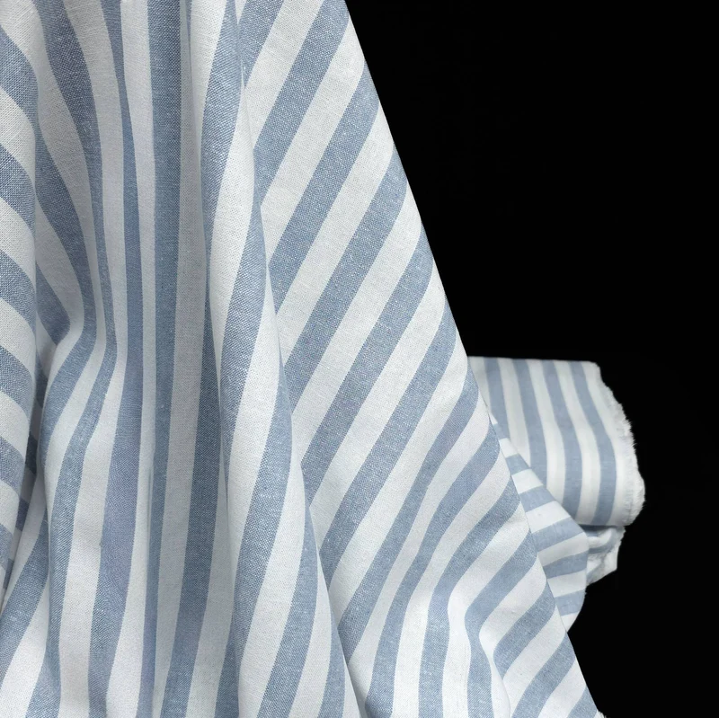 Tissu rayé Essex en lin et coton tissé teint | Robert Kaufman