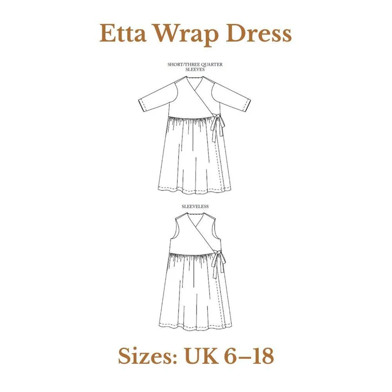PATRON DE COUTURE PDF | Robe portefeuille Etta | Merchant & Mills | UK 6–18