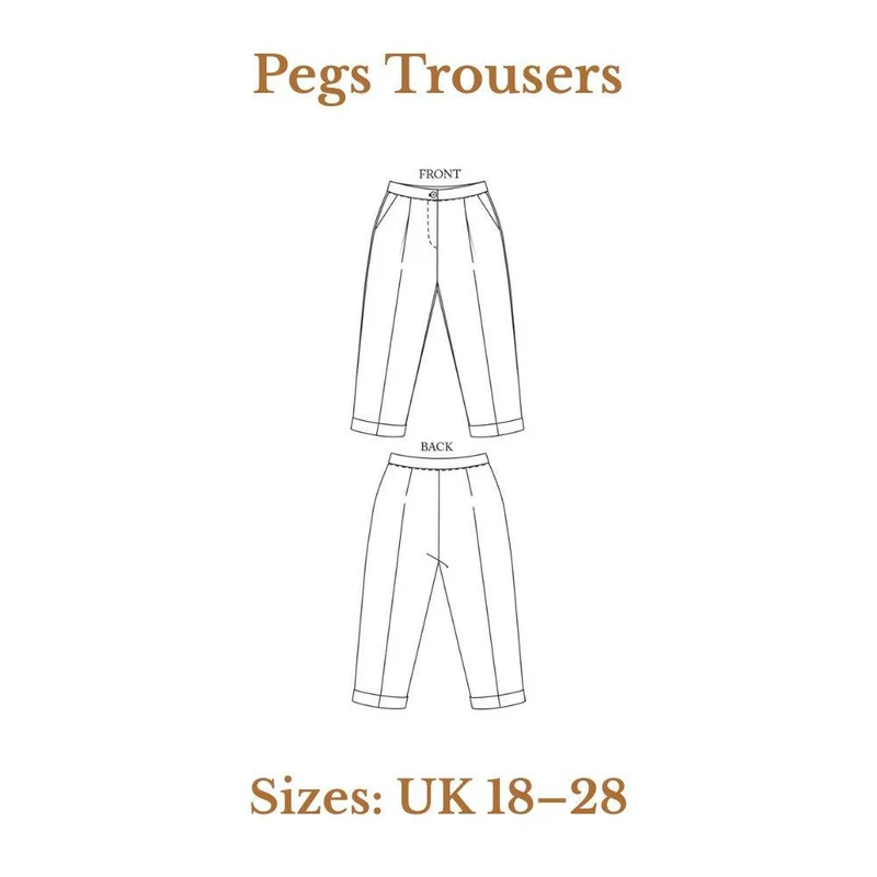 PATRON DE COUTURE PDF | Pantalon Pegs | Merchant & Mills | UK 18–28