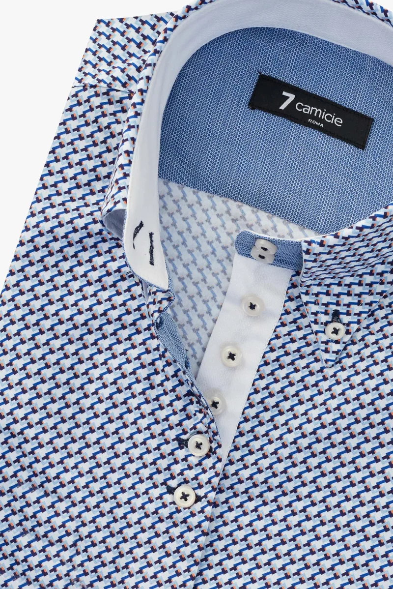 Silvia Iconic Poplin Women’s Shirt White Navy Blue