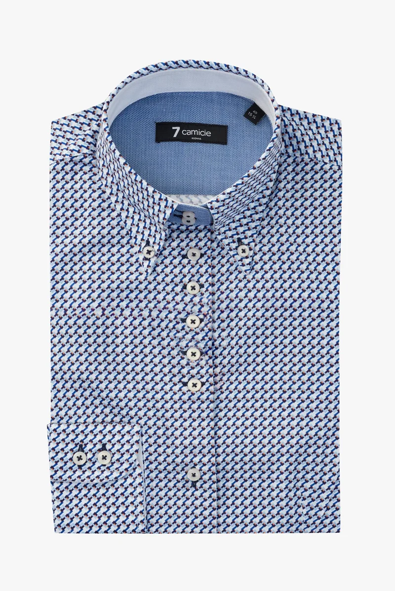 Silvia Iconic Poplin Women’s Shirt White Navy Blue