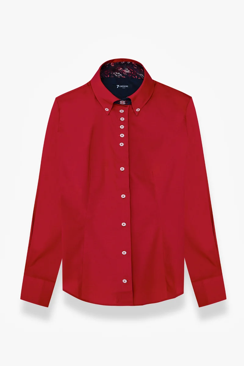 Silvia Iconic Poplin Stretch Women’s Shirt Red