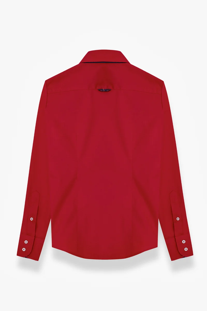 Silvia Iconic Poplin Stretch Women’s Shirt Red