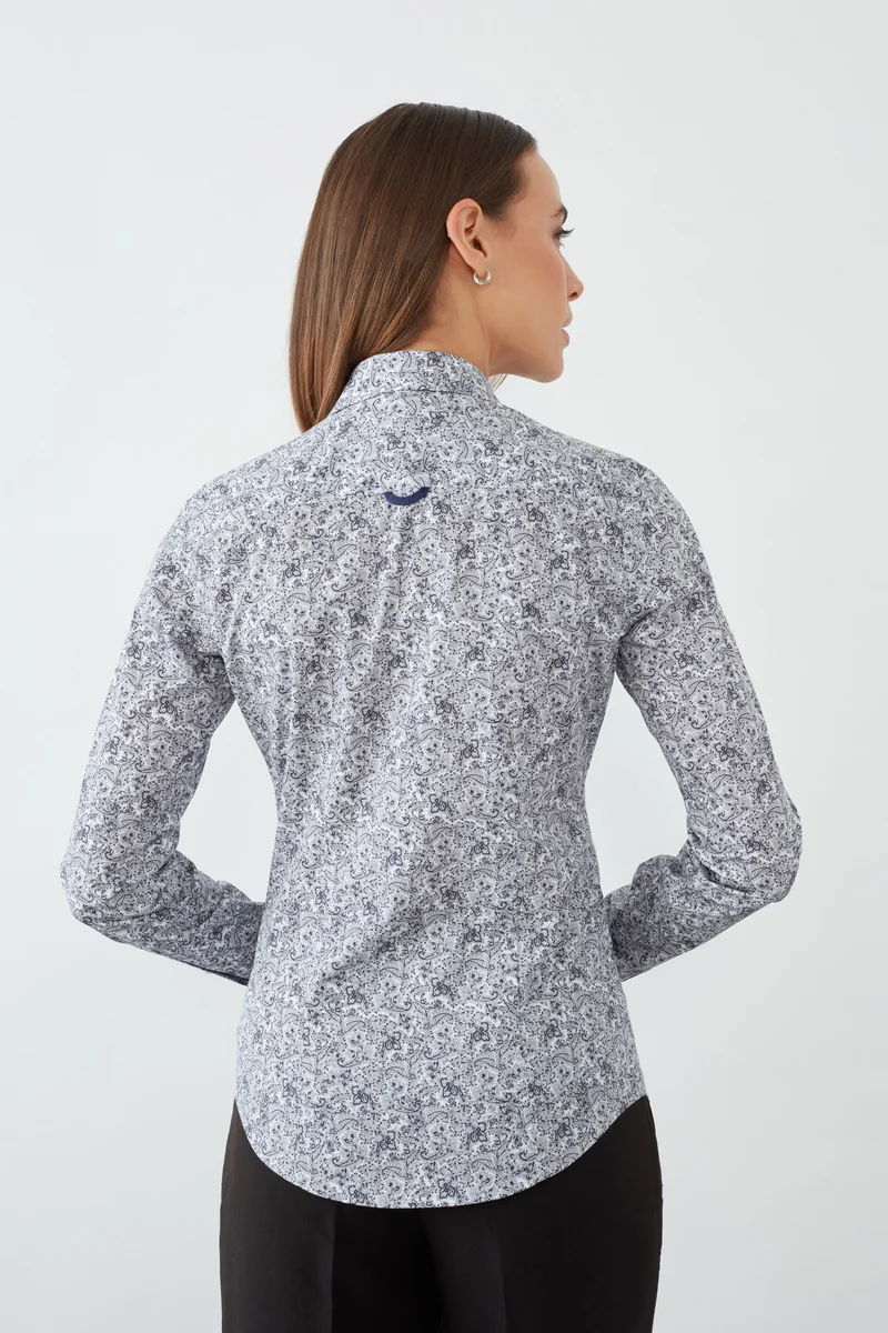 Beatrice Sport Poplin Women’s Shirt White Blue
