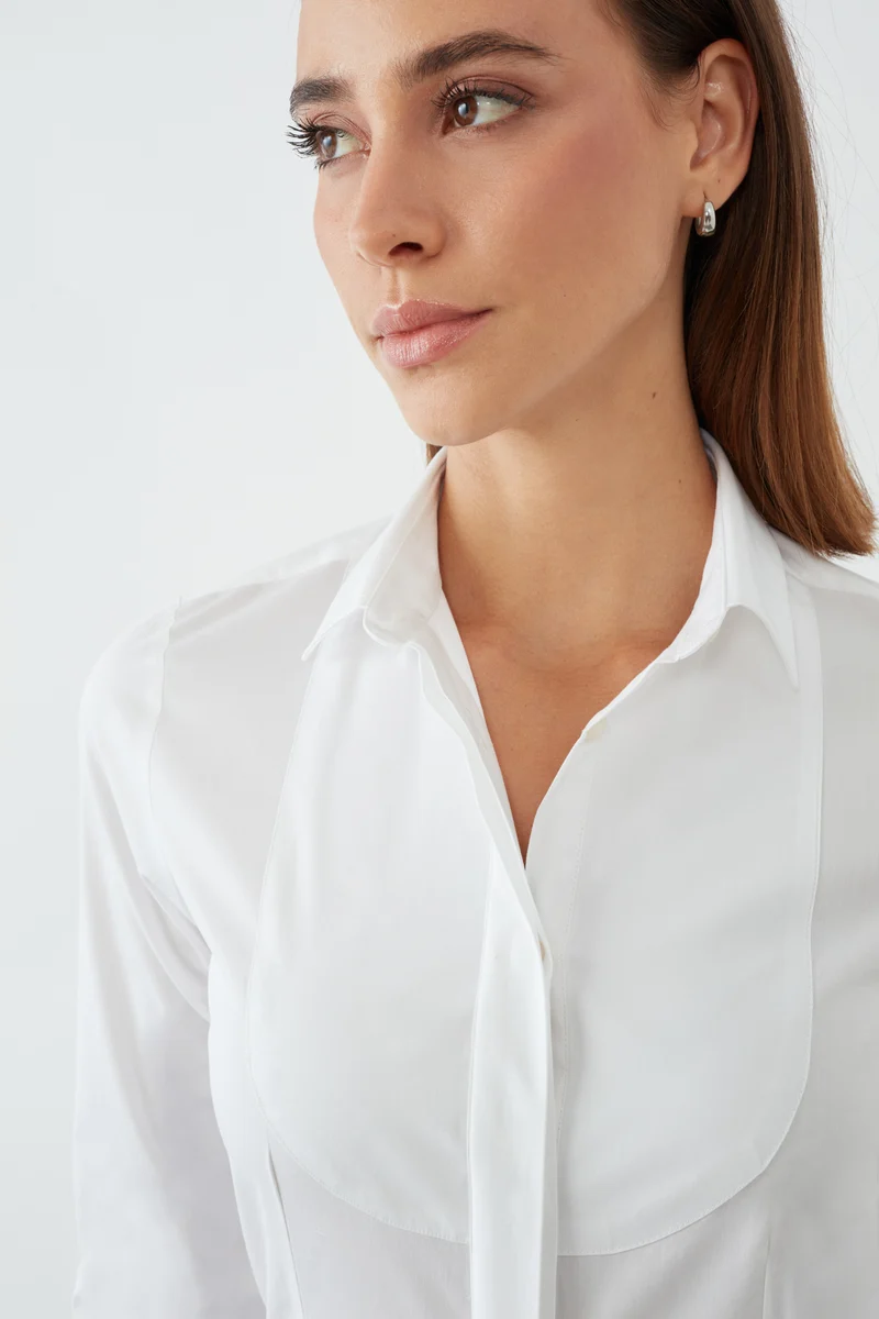 Tuxedo Essentials Poplin Stretch Women Shirt White